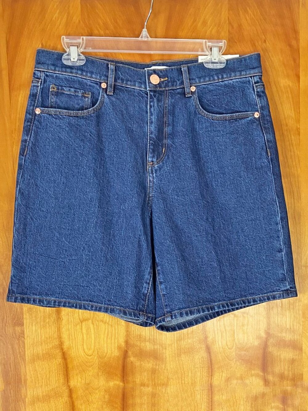 Loft Outlet Bermuda Shorts Size 8 Blue Medium Wash Denim Cotton 8-in Inseam NEW